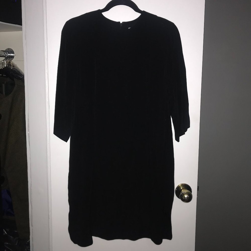 & OTHER STORIES  black woven 3/4'' sleeve sheath